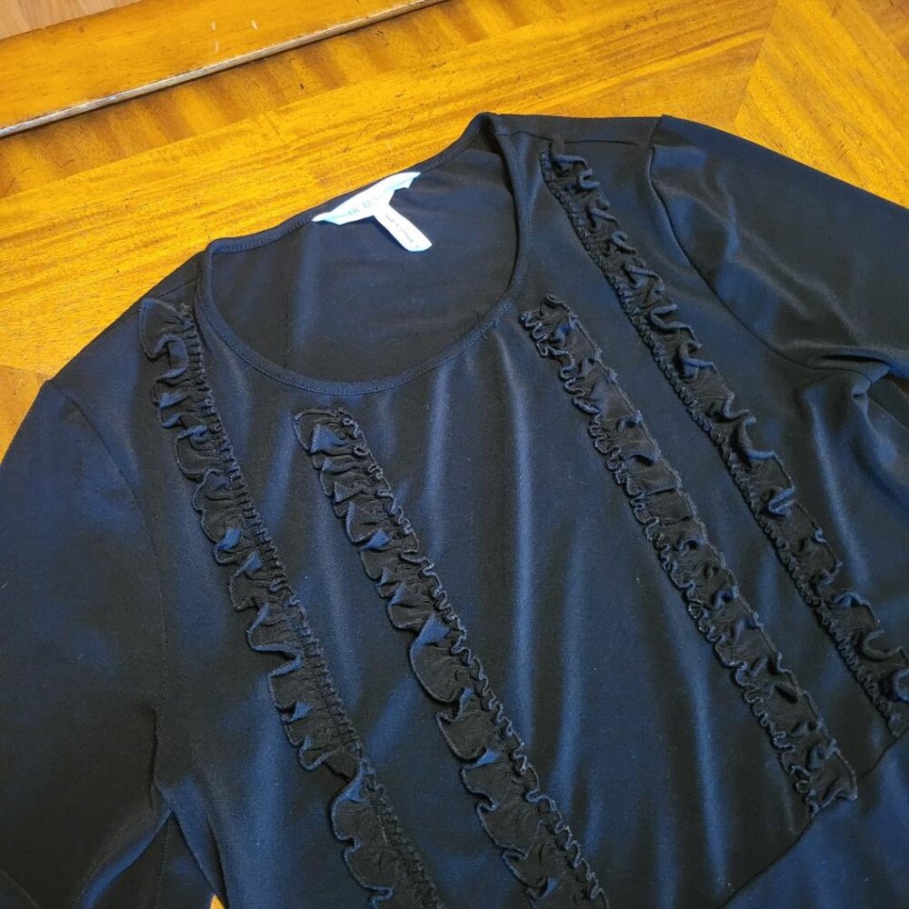 Bcbgeneration Black Ruffled Front Sheath Dress - image 3